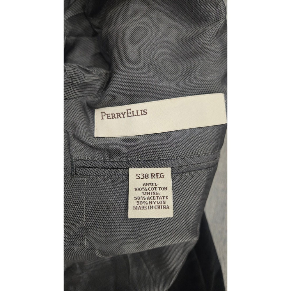 Perry Ellis Mens Black Velvet Blazer Sport Coat Jacket 38 Regular 2 Button Notch - Picture 4 of 5